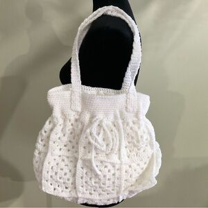White Crochet‎ Tote Bag